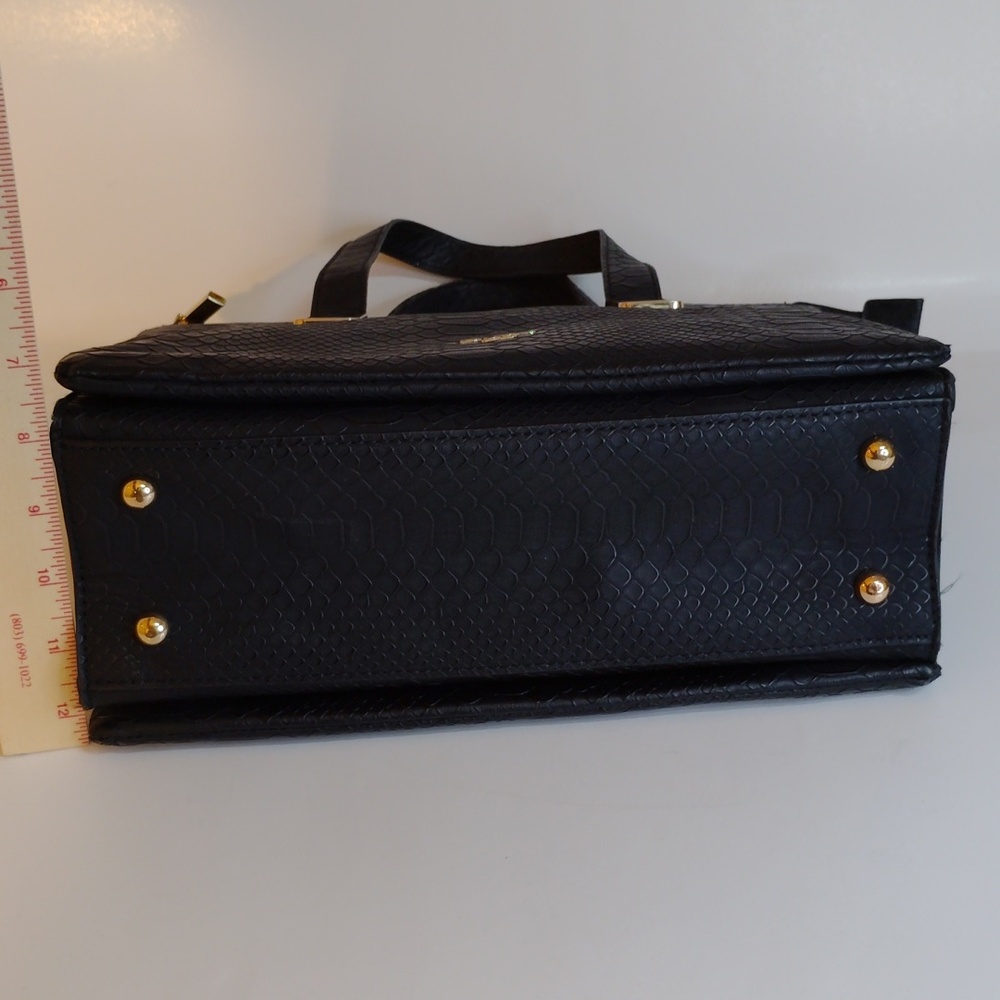Dune London Black Satin Cosmetic Bag with Gold Accents - Picture 12 of 14